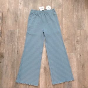 Storia Textured High Rise Wide Leg Flare Cropped Pants